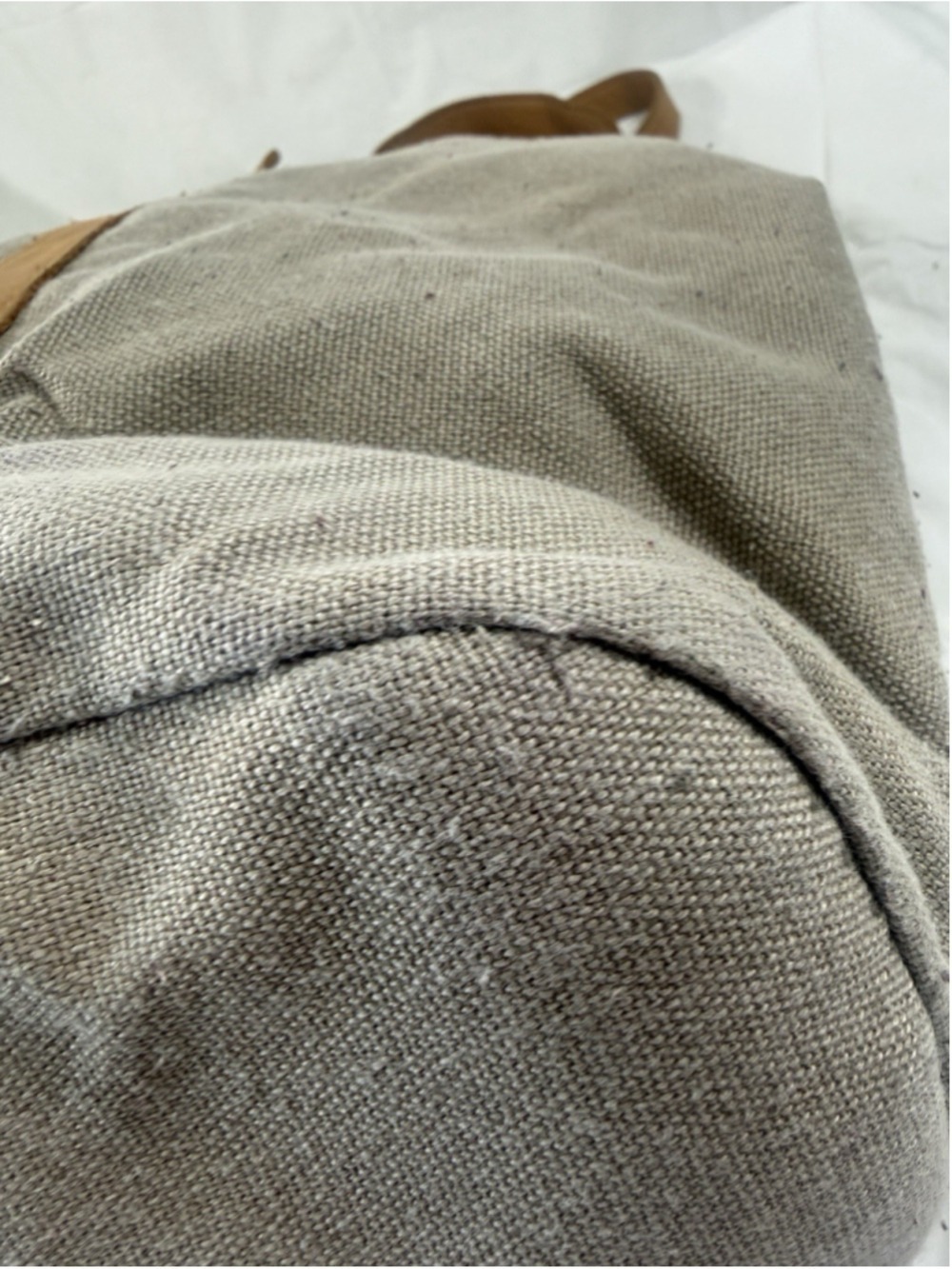 Hearth and Hand With Magnolia Canvas and Leather Tote Bag Khaki - Picture 10 of 16